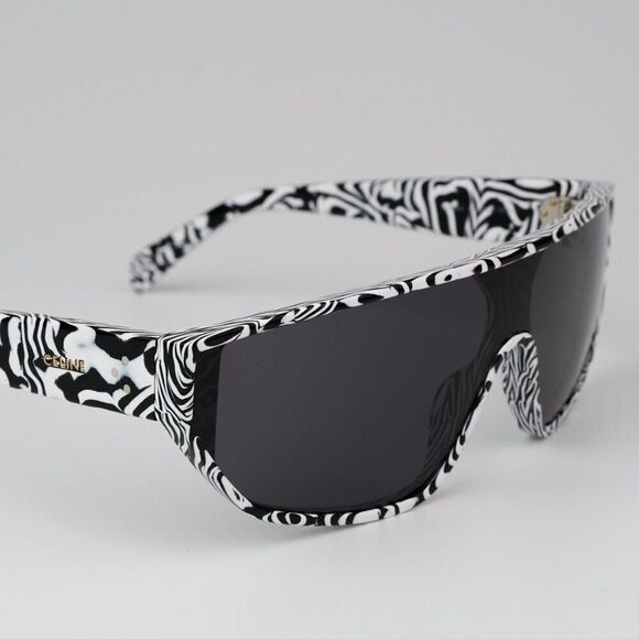NEW Celine CL40195I 04A Shiny Zebra Smoke Shield Mask Unisex Sunglasses CL 40195 - Picture 5 of 12